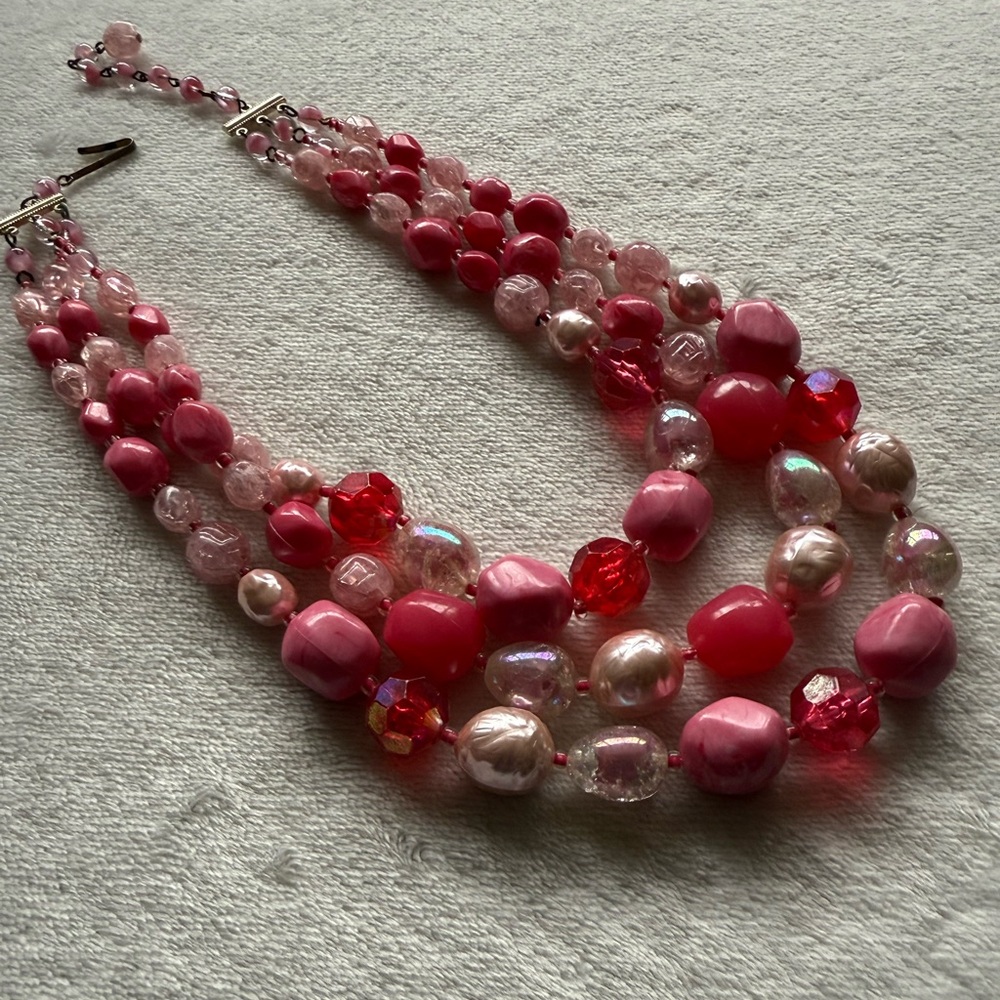 Some Like It Hot Pink Beaded Statement Necklace
